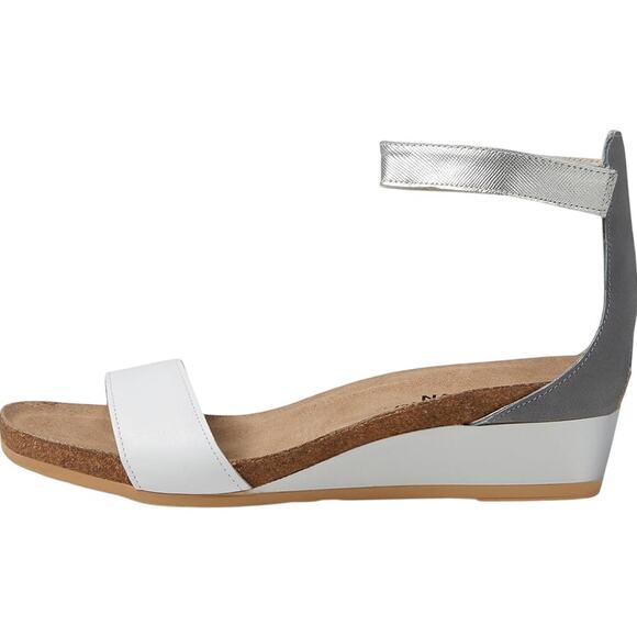 NAOT Womens Pixie Sandal EU 39 US 8 White Silver Leather EUC - Picture 2 of 15